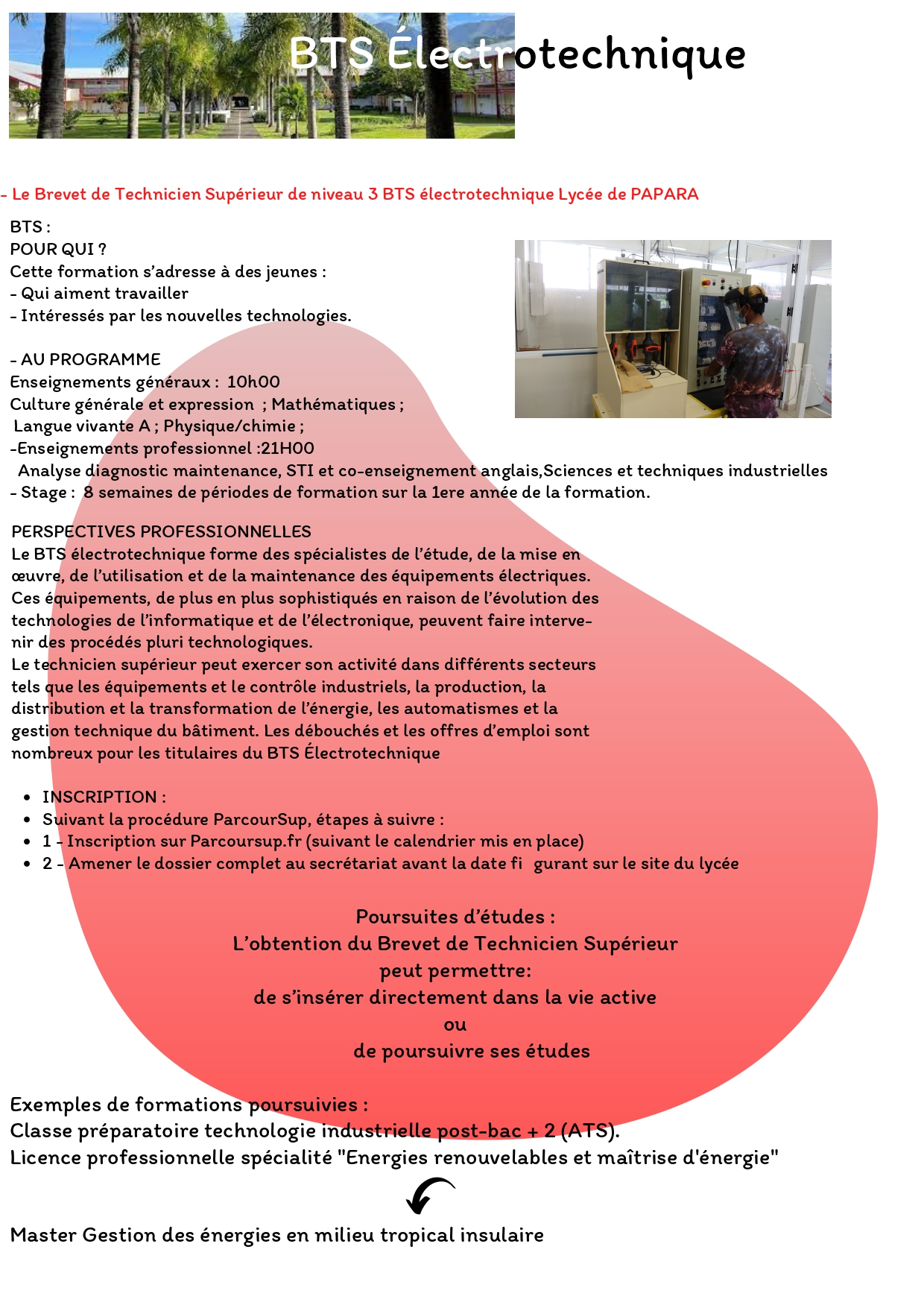 BTS Electrotechnique Lycée Tuianu LE GAYIC de PAPARA — free download